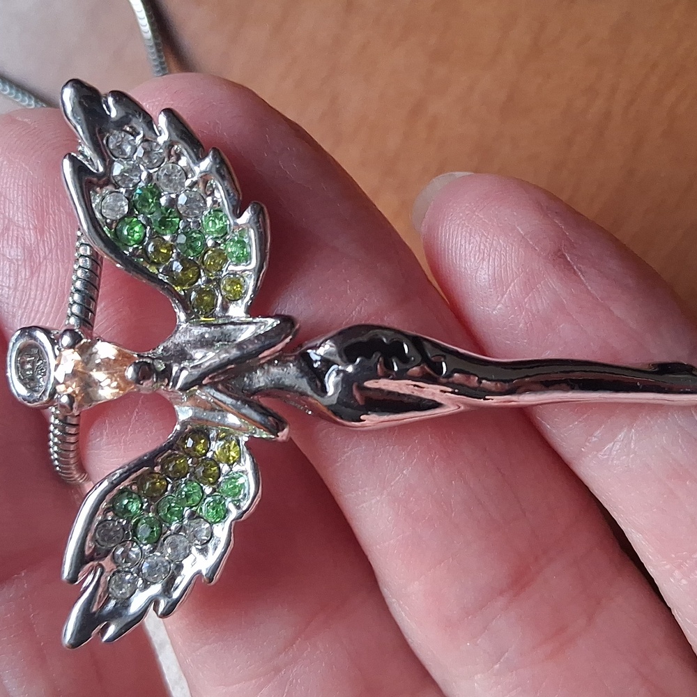 NY Collection Silver Angel Wing Necklace